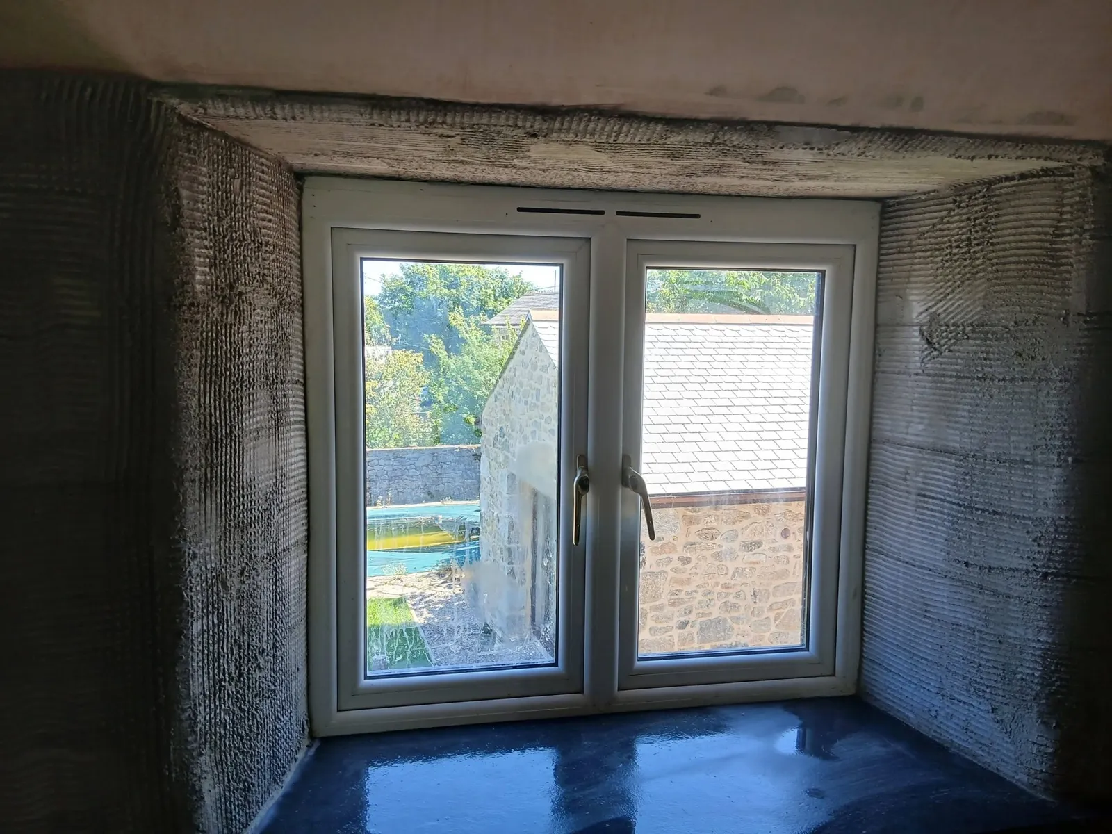 New doors fitted, reveals ready for plaster