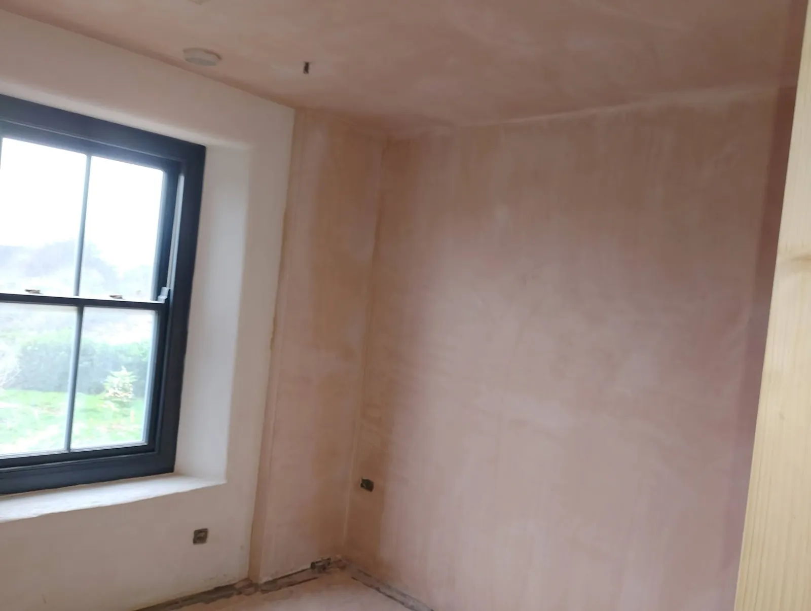 Room re-plastered around a new window
