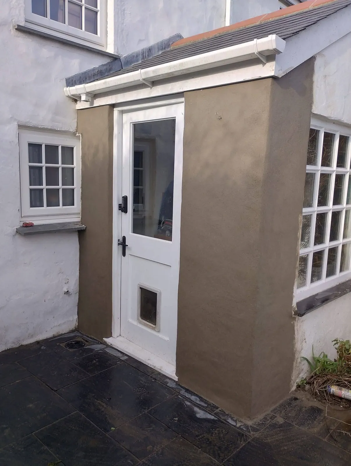 Porch rendered and finished